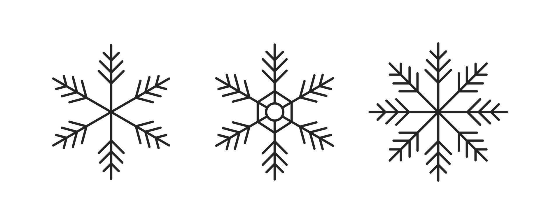 Editable stroke of snowflake icon. Snowflake sign and symbol for winter season vector