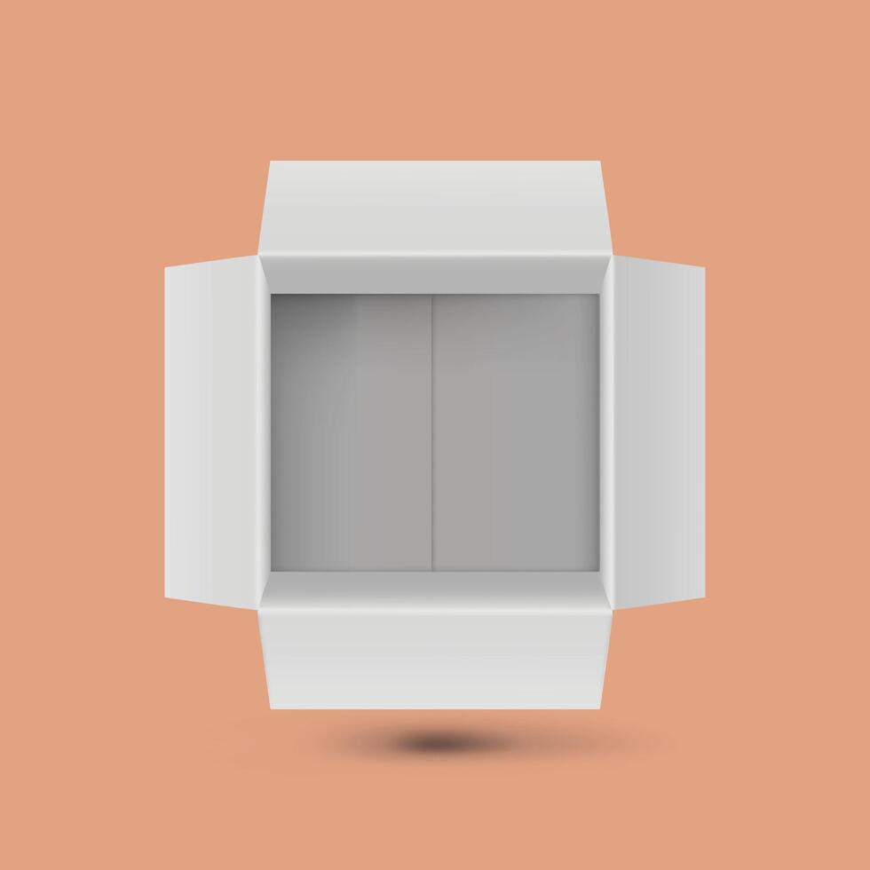 White Paper carton Box top view Mockup Design Background vector