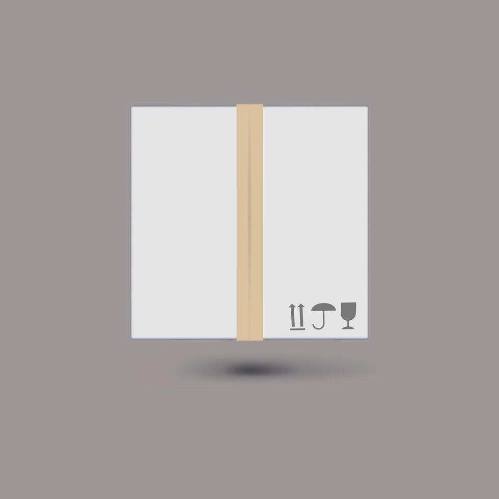 White Carton Box side view Background vector