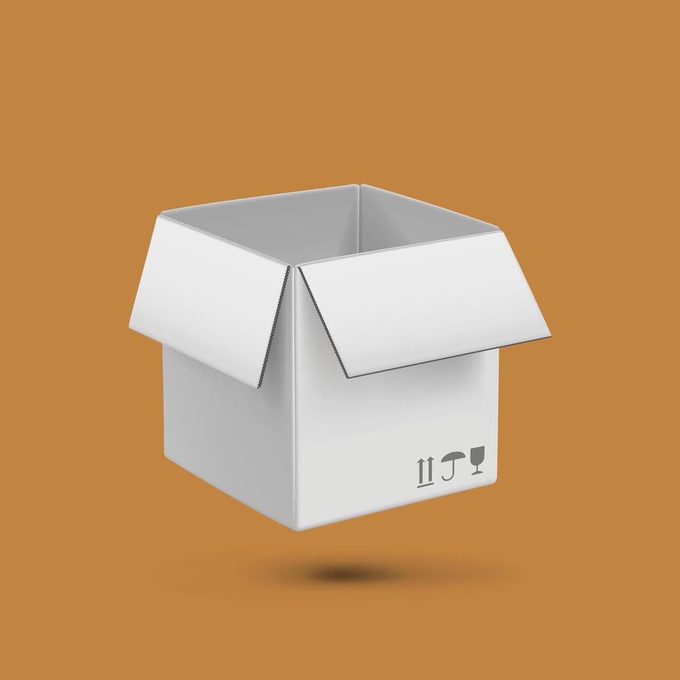 White Carton Box Mockup Design Background vector