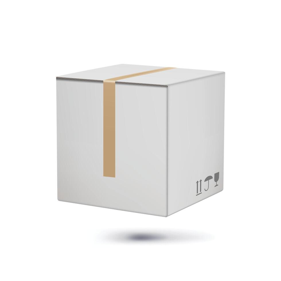 Paper White Carton Box Mockup Design Background vector