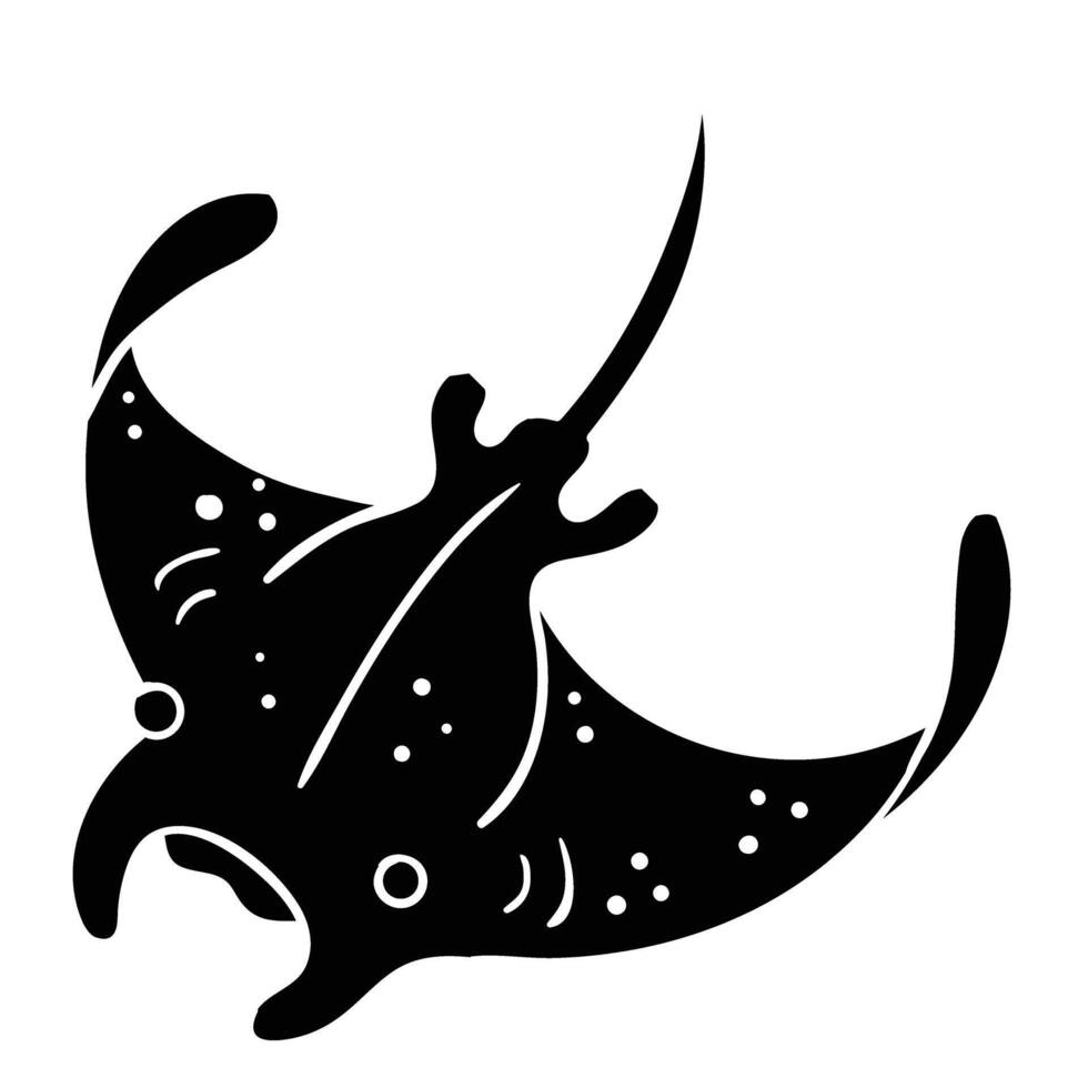 a black and white illustration of a stingray vector