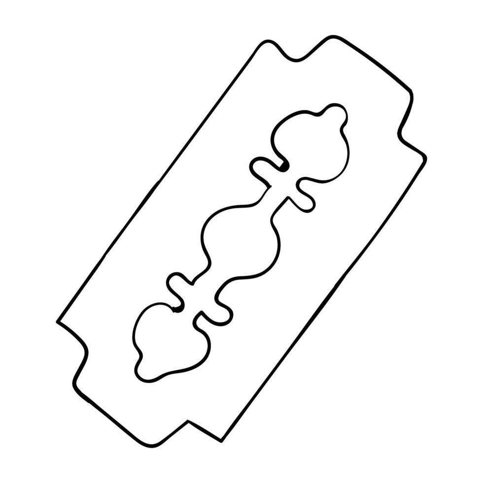 a black and white drawing of a razor blade vector