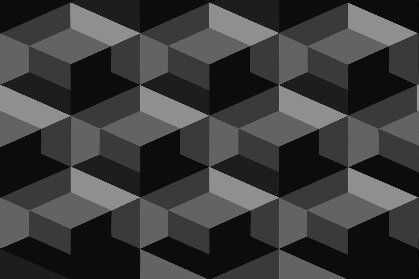 Abstract Geometric Pattern of Interlocking 3D Cubes. vector