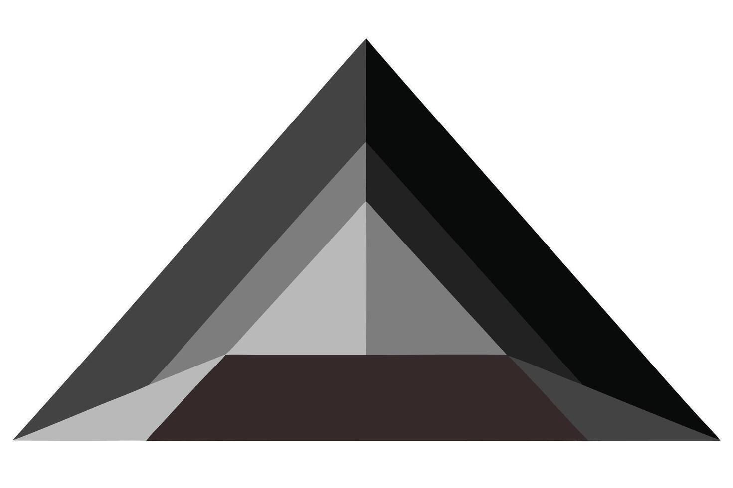 Abstract Geometric Pyramid Shape in Shades of Gray and Black vector