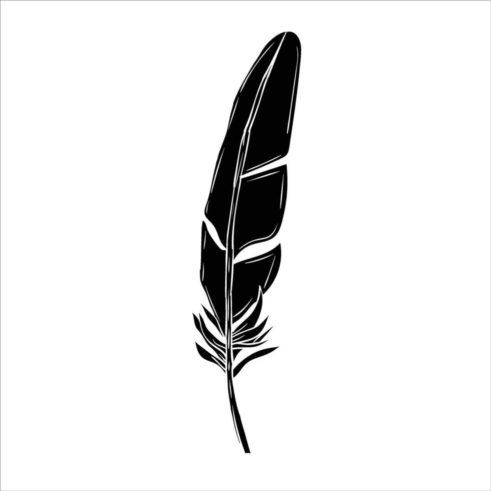 hand drawing style of solid feather illustration vector