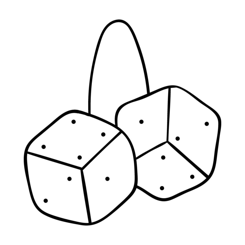 dice game with two dice and a bag of chips vector