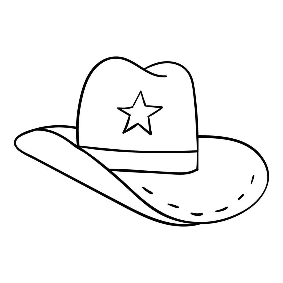 cowboy hat coloring page vector