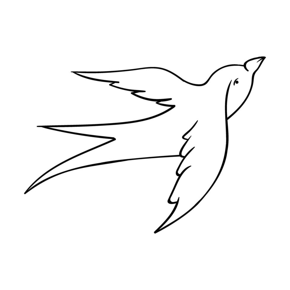 a drawing of a bird flying in the air vector