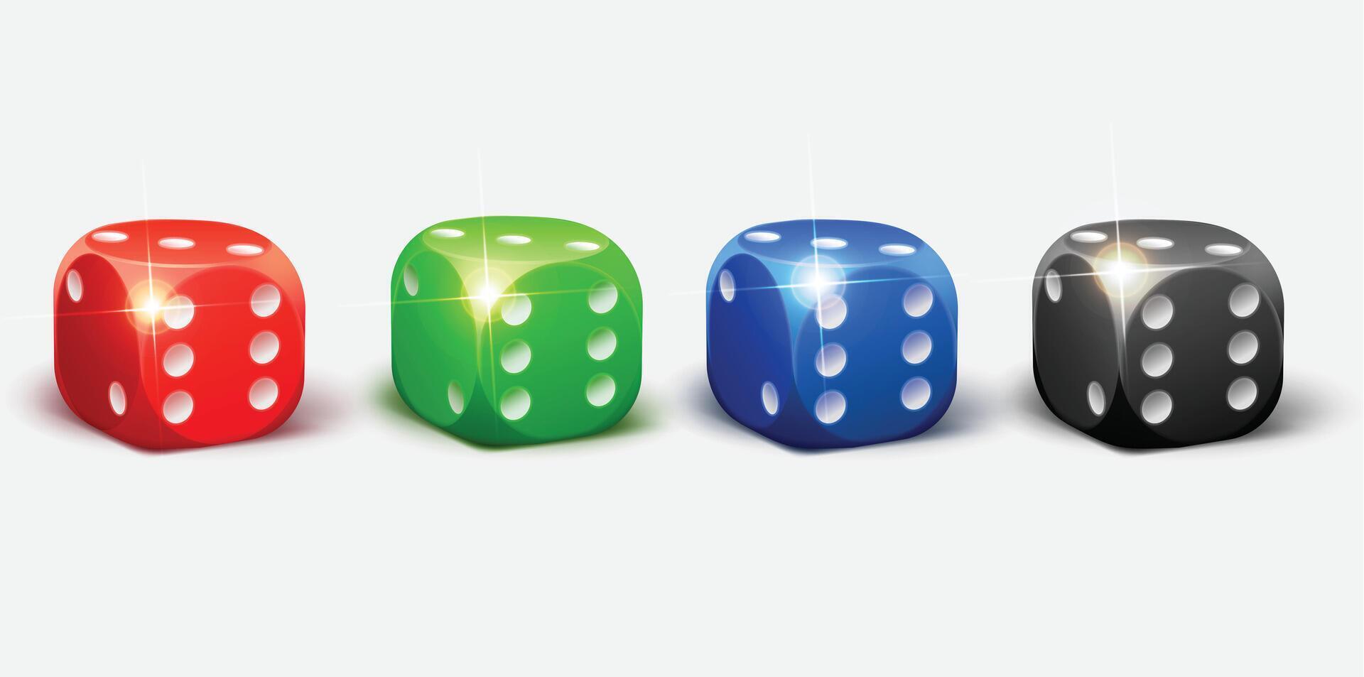 Set of Dice Dynamic Illustration for Gaming, Casino, and Fun vector