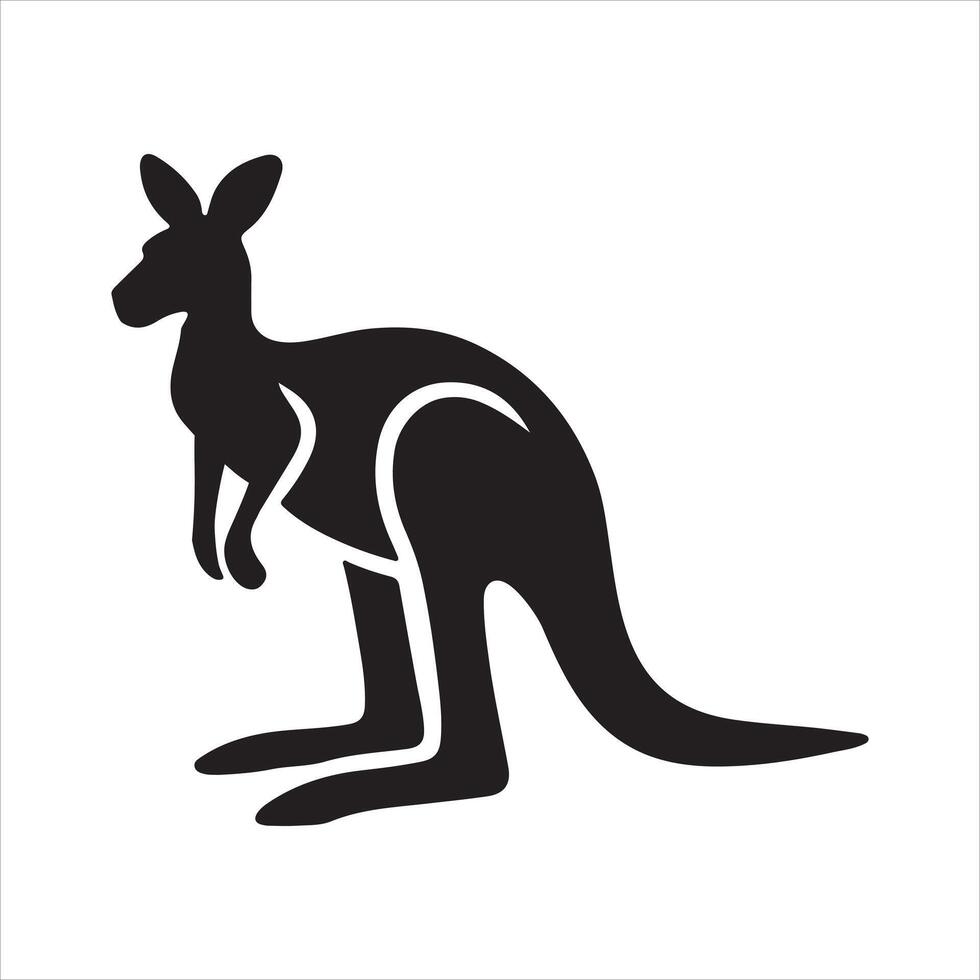 High-Quality Kangaroo Silhouette for Creative Projects vector