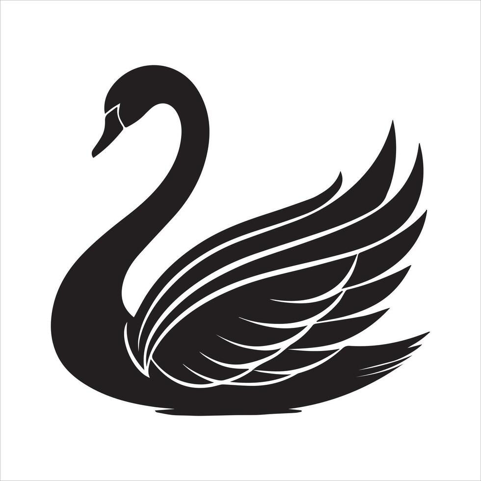 Elegant Swan Silhouette Design vector