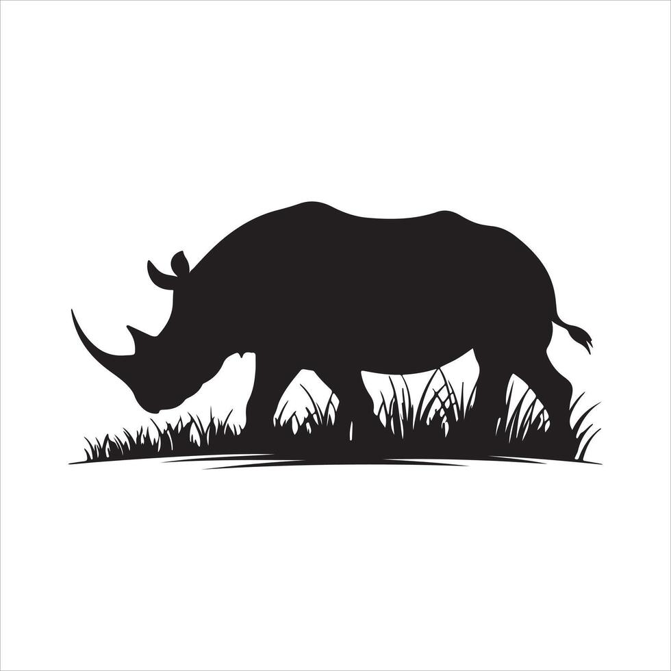 Minimalist Rhino Silhouette Clean Editable Design vector