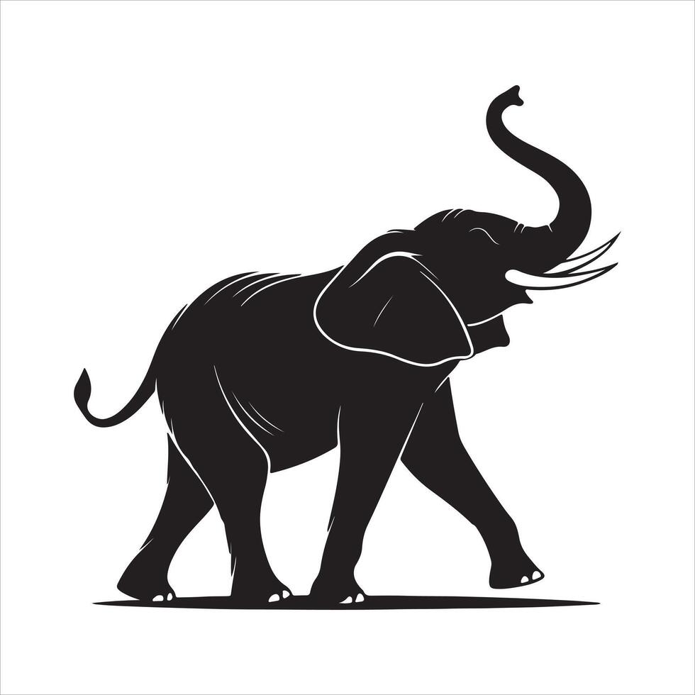 High-Quality Elephant Silhouette for Creative Projects vector