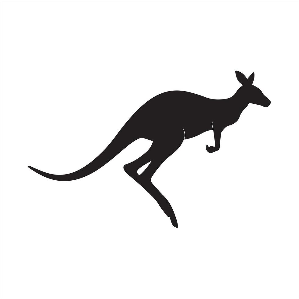 Customizable Kangaroo Silhouette Clean and Professional Design vector