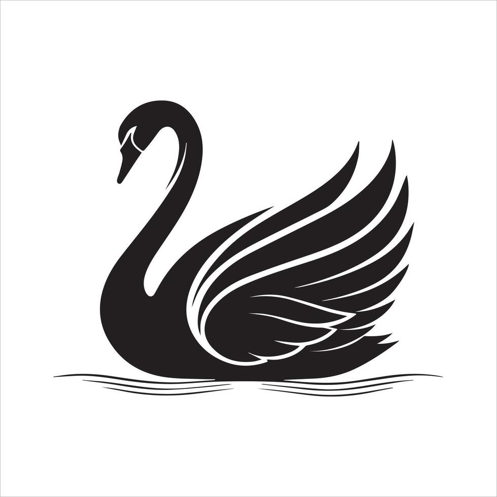 Black Swan Silhouette Illustration vector