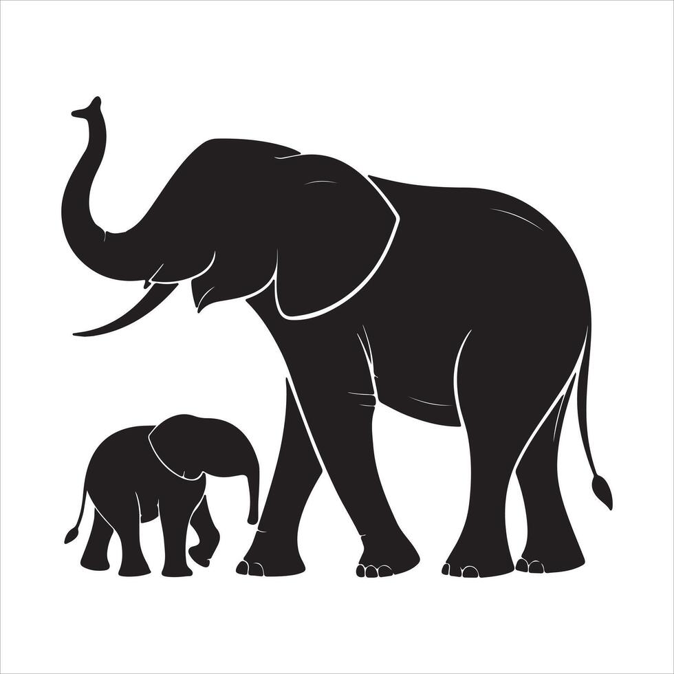 Minimalist Elephant Silhouette Clean and Customizable Design vector