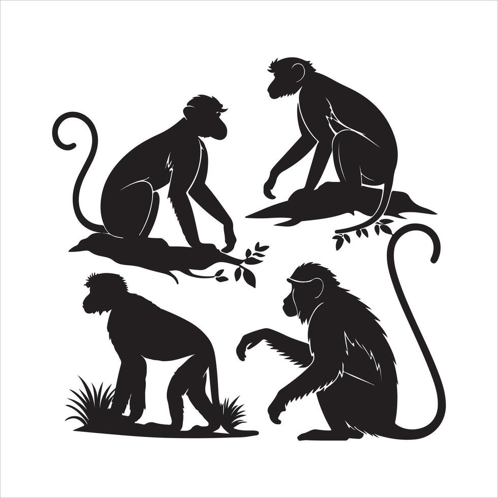 High-Quality Monkey Silhouette Clean and Versatile vector