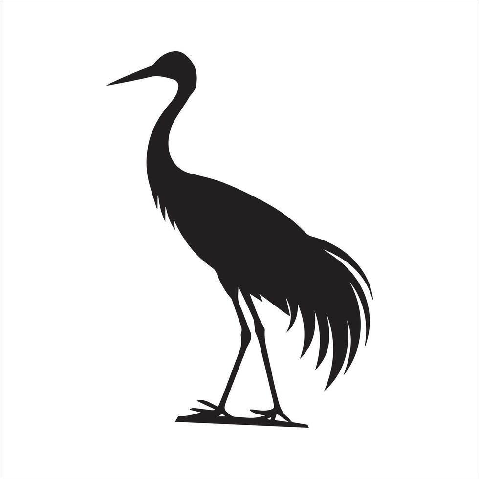 Elegant Heron Silhouette Design vector