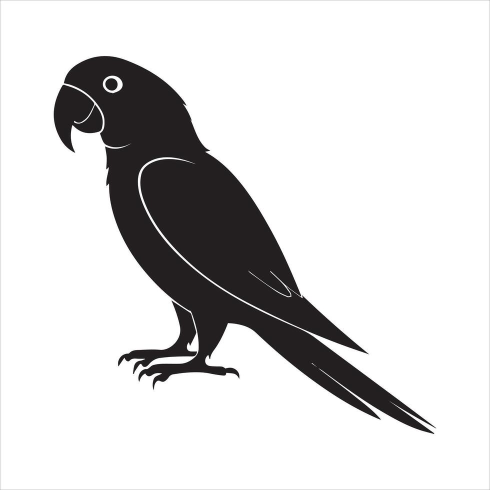 Elegant Parrot Silhouette Design vector
