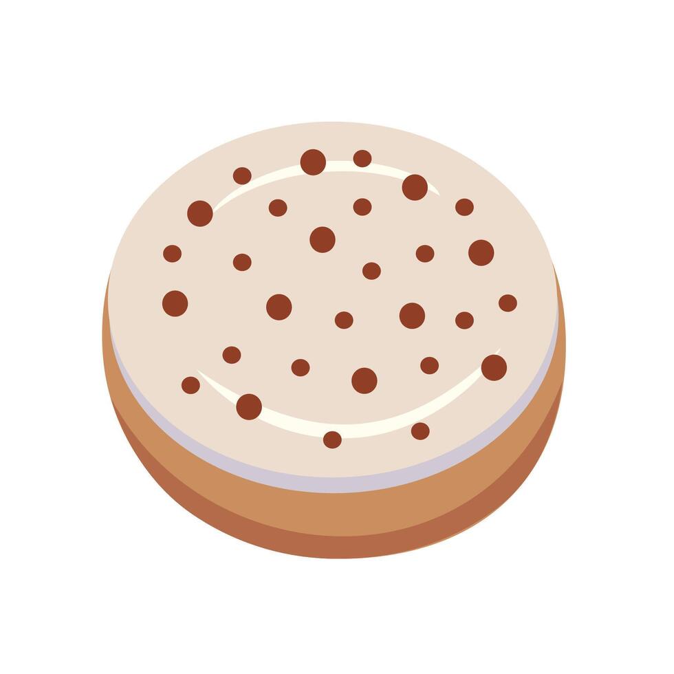 Donut vanilla with cocoa flavor. Sweet donuts. Donuts with cocoa sprinkle. Bakery. Glazed donut. vector