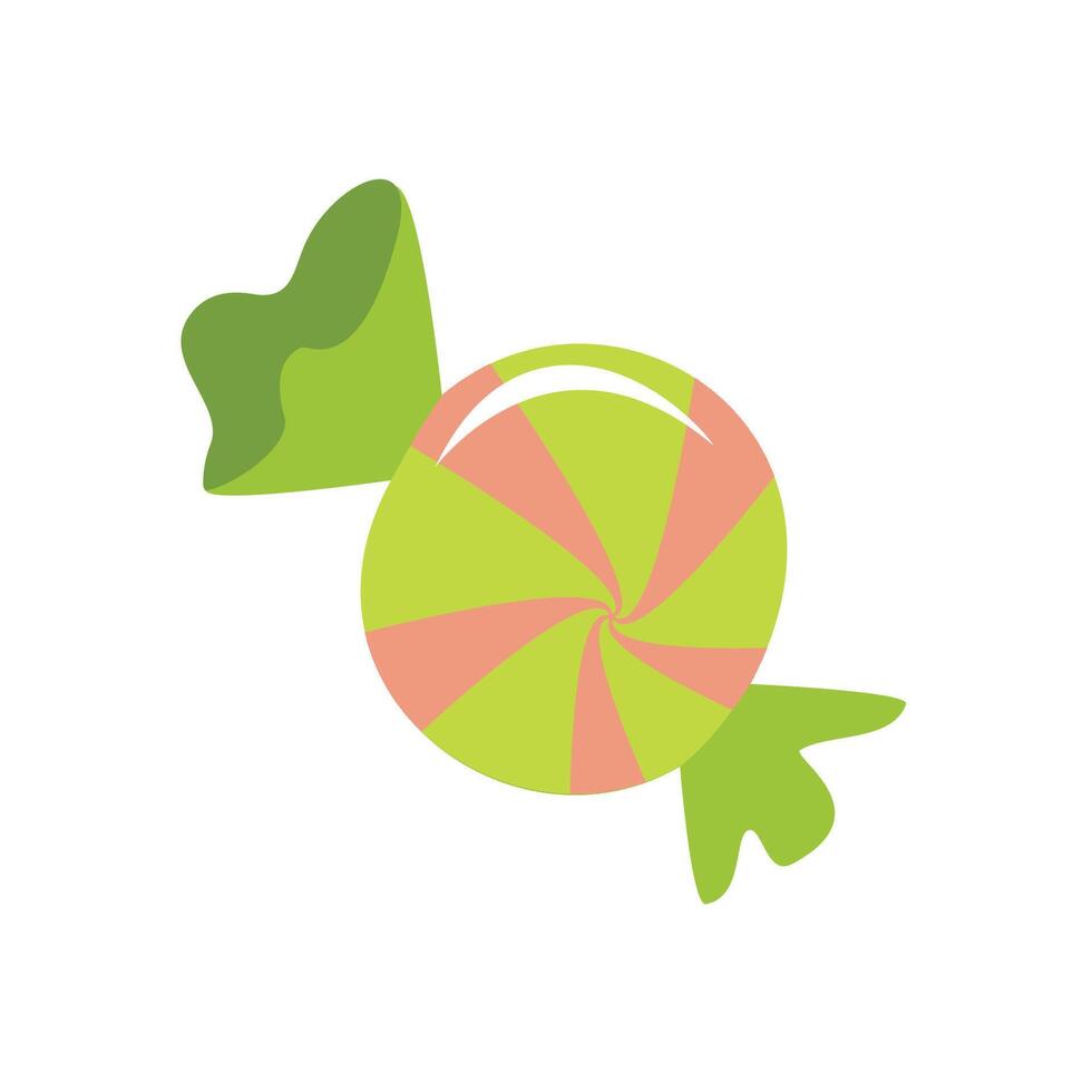 Green swirl candy. Sweet candy. Valentine candy. Candy clip art. Dessert. vector