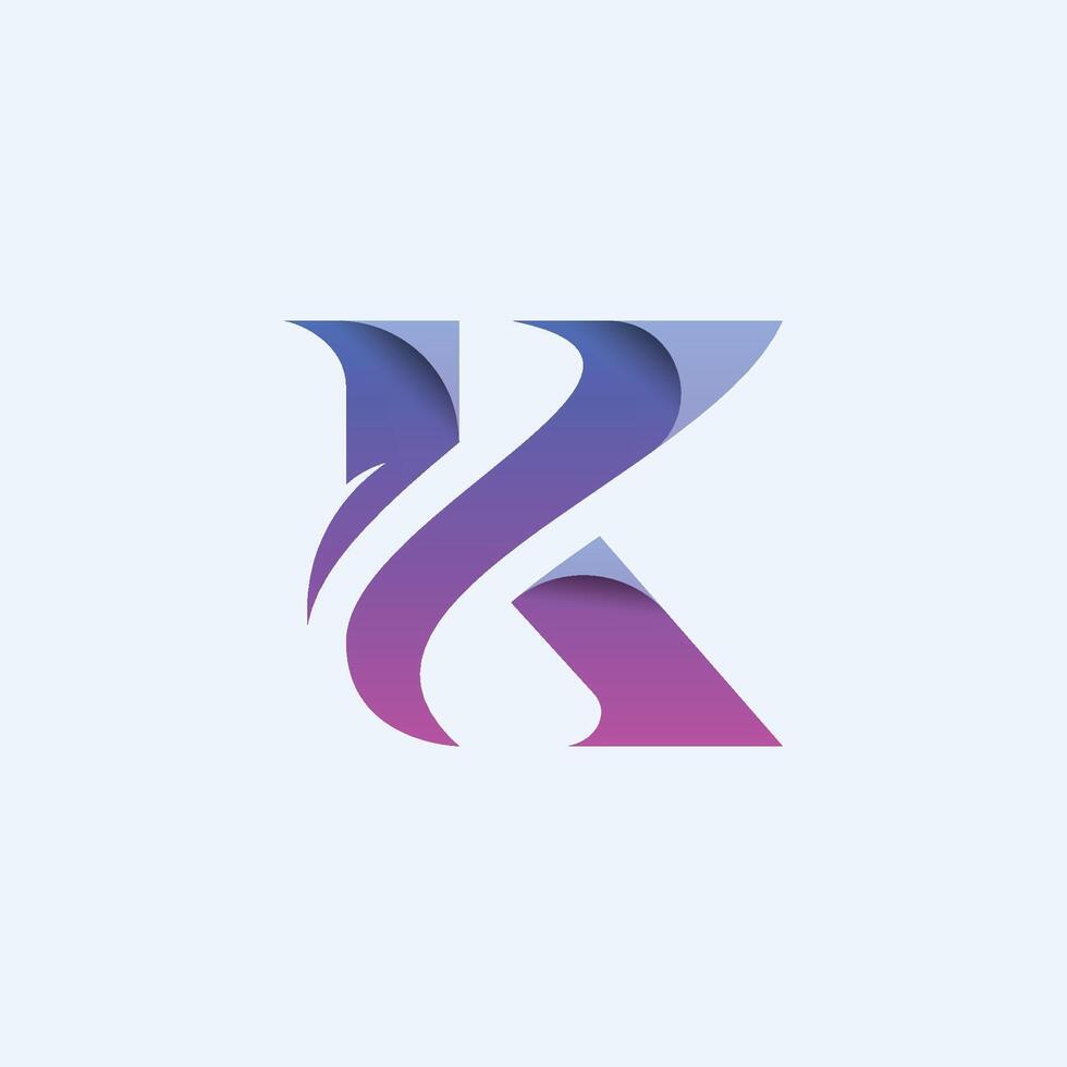A stylized letter K logo design template vector