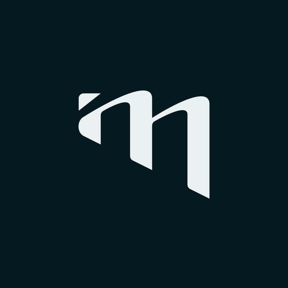 Bold and stylized capital letter M graphic design element. vector