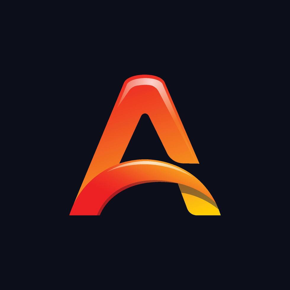 Vibrant Orange and Red Letter A Logo Template vector