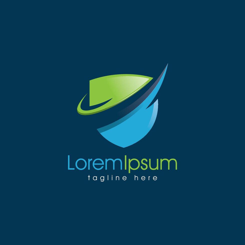 Modern abstract shield logo design template vector