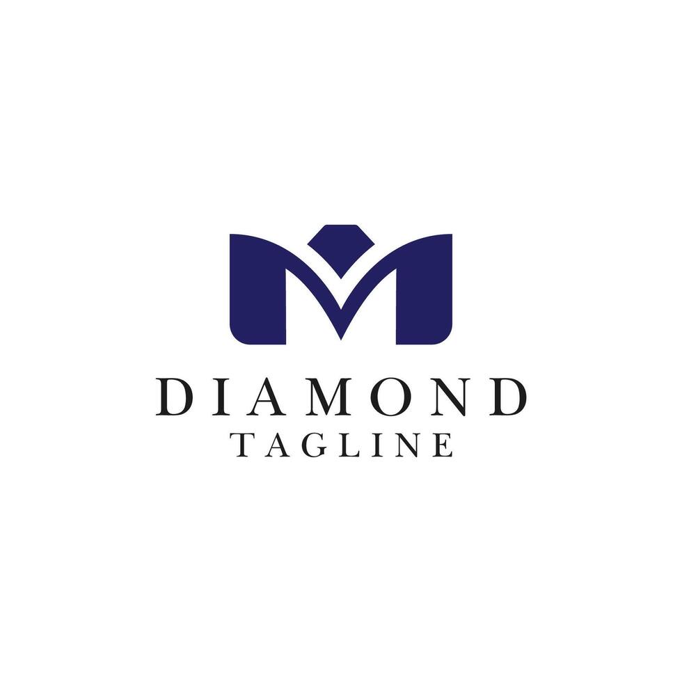 Bold, Dark Blue M Logo Template vector