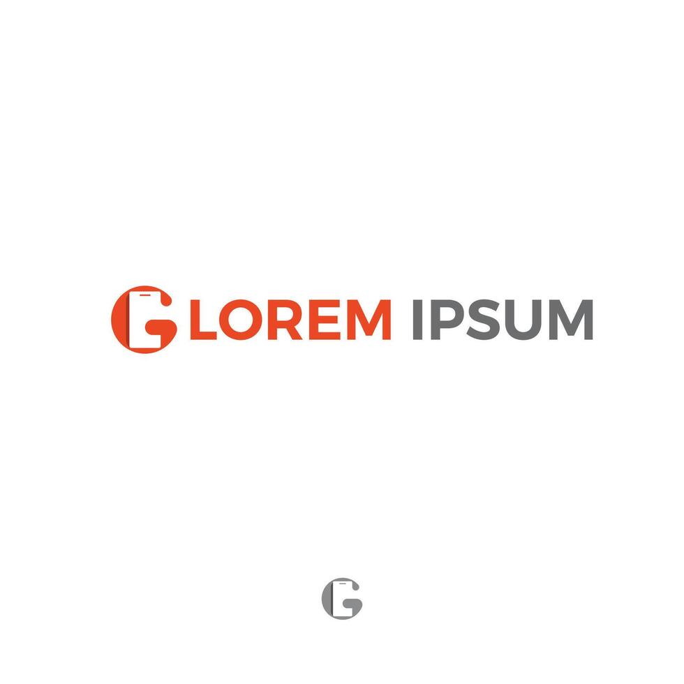 Modern Smartphone and letter G combined Logo Design vector