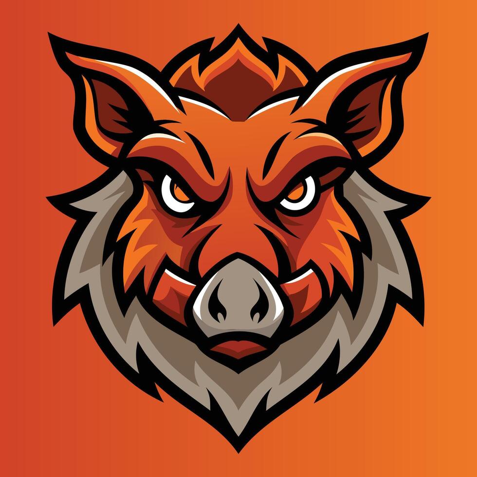 Fierce Boar Head Mascot Logo vector