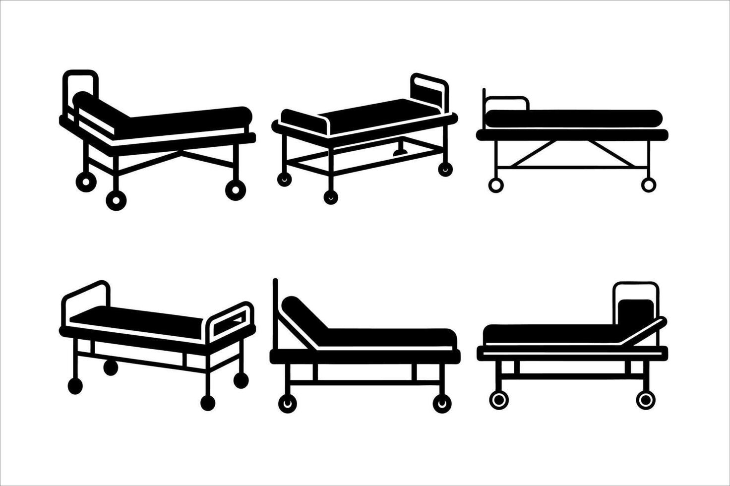 Illustration of Various Hospital Beds design vector