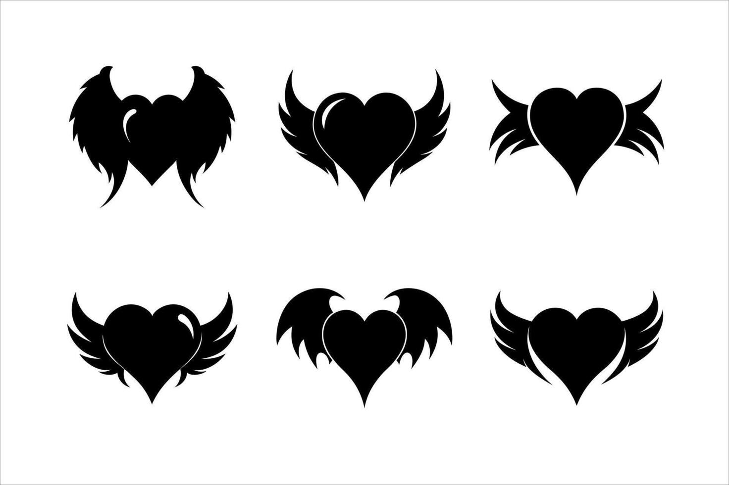 Heart Designs with Wings vector