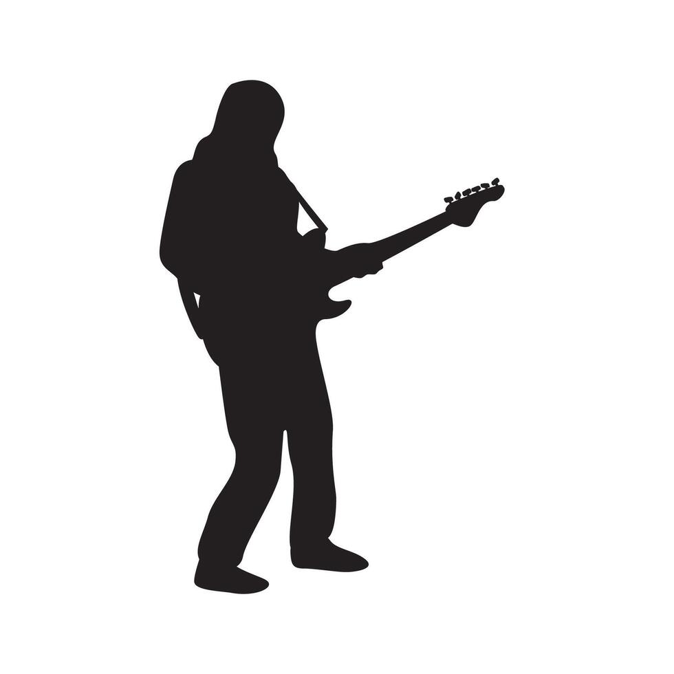 guitarist silhouette design. music player sign and symbol vector