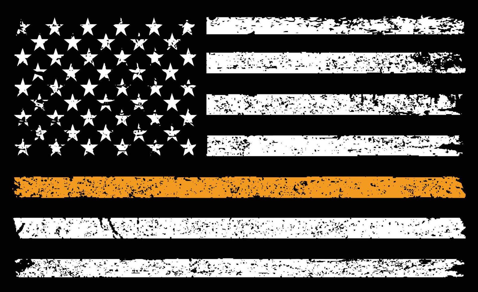 Thin Orange Line Flag. Symbol Of Search And Rescue Officers. vector