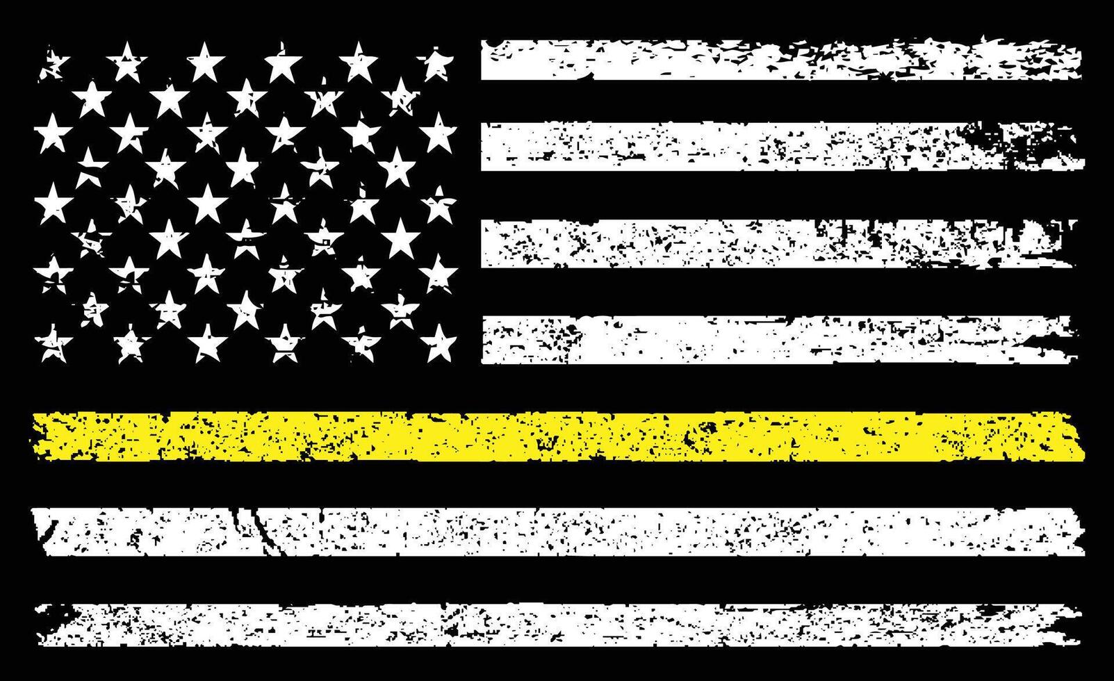 Thin Yellow Line Flag. Emergency Dispatchers Flag Design. vector