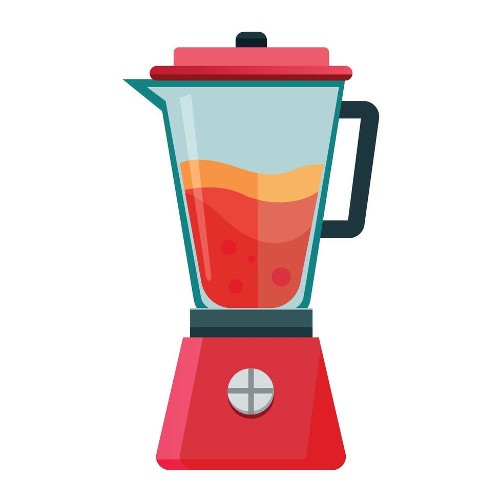 Illustration of Fruit or Vegetable Blender with Liquid inside on white vector