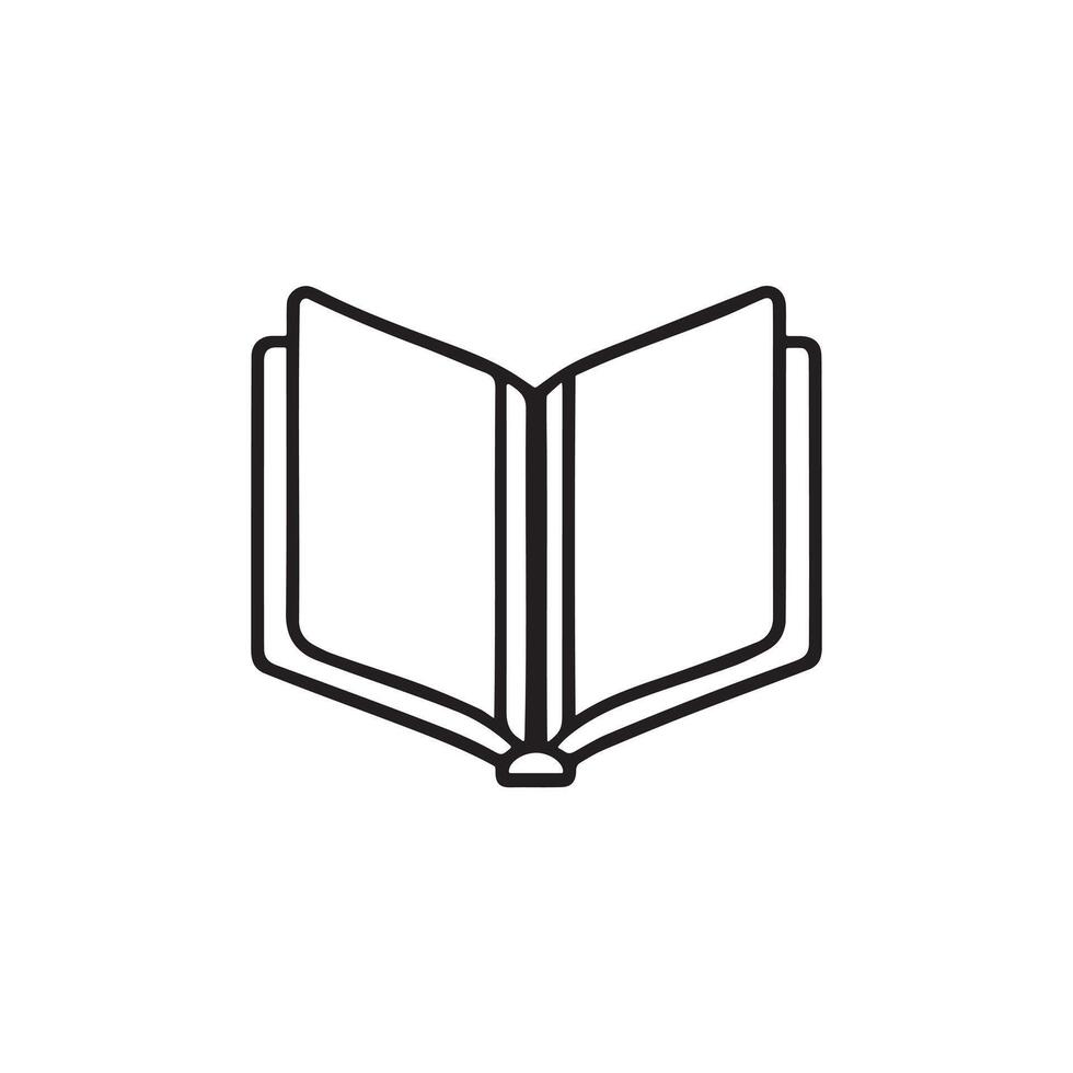 A book icon silhouette made with lines on white background vector