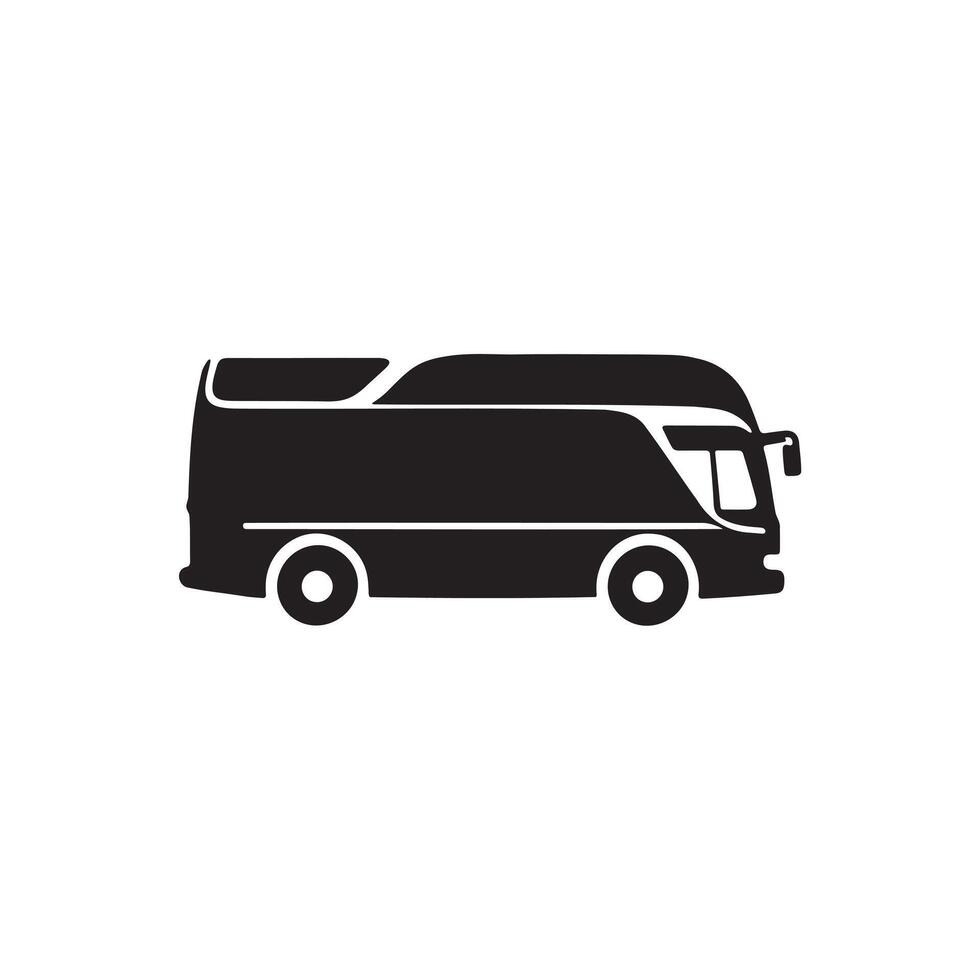 A big bus icon silhouette on white background vector