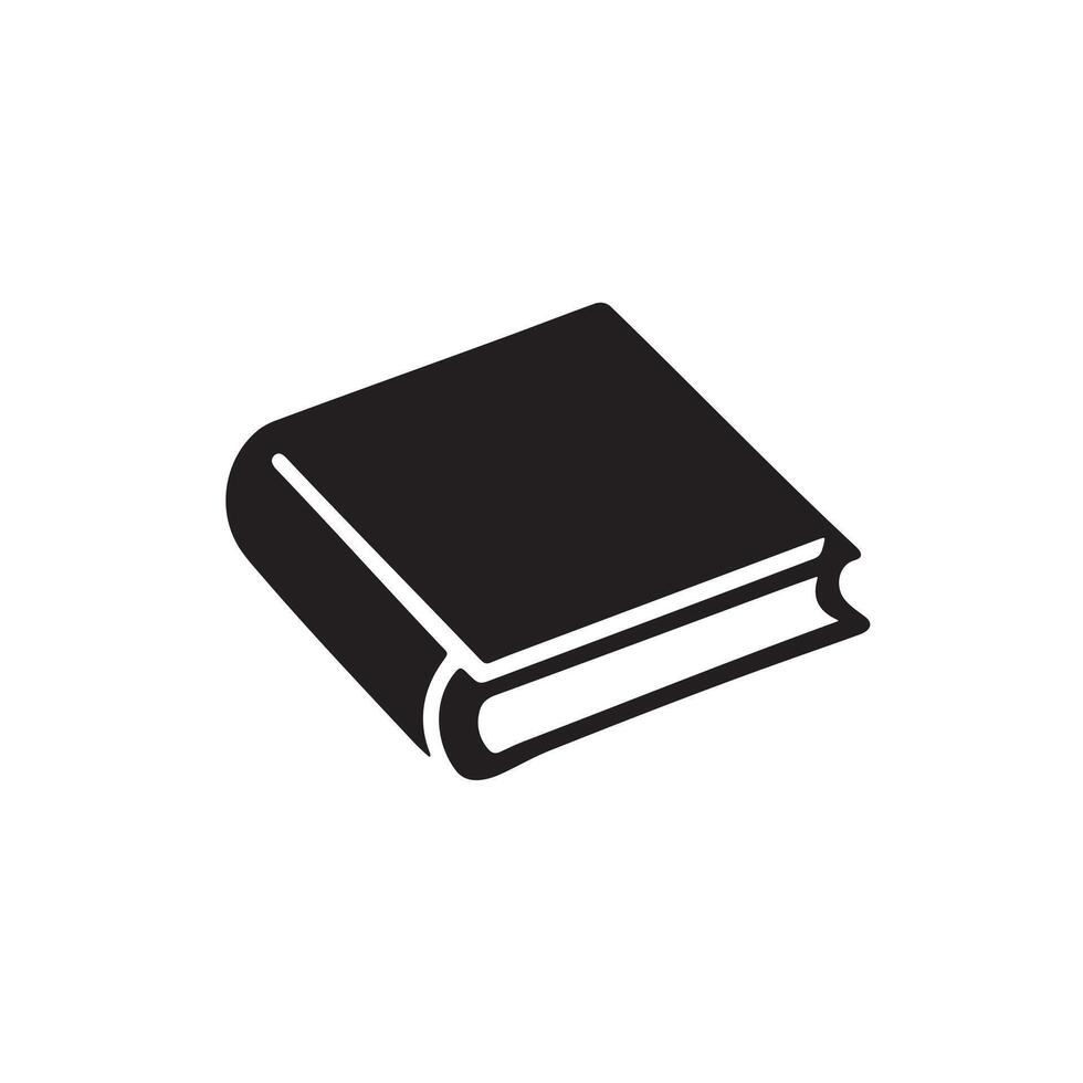 A book icon silhouette for knowledge on white background vector