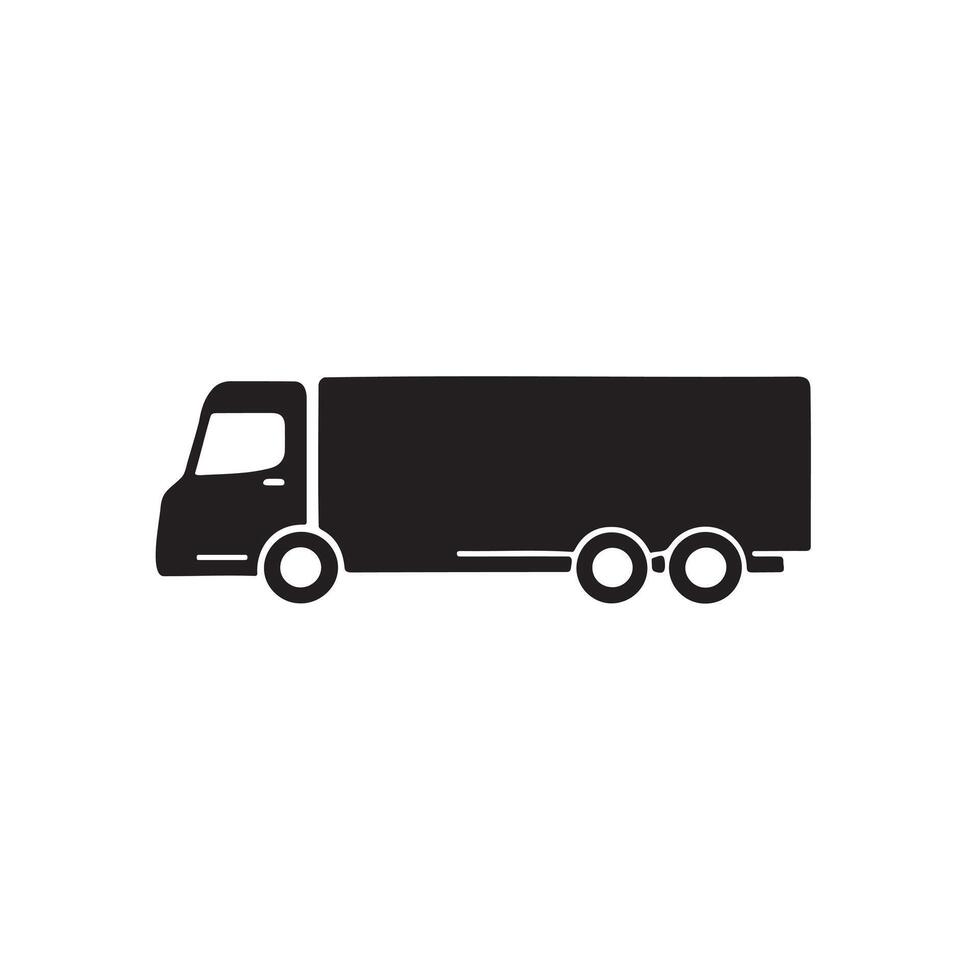 A big truck icon silhouette on white background vector