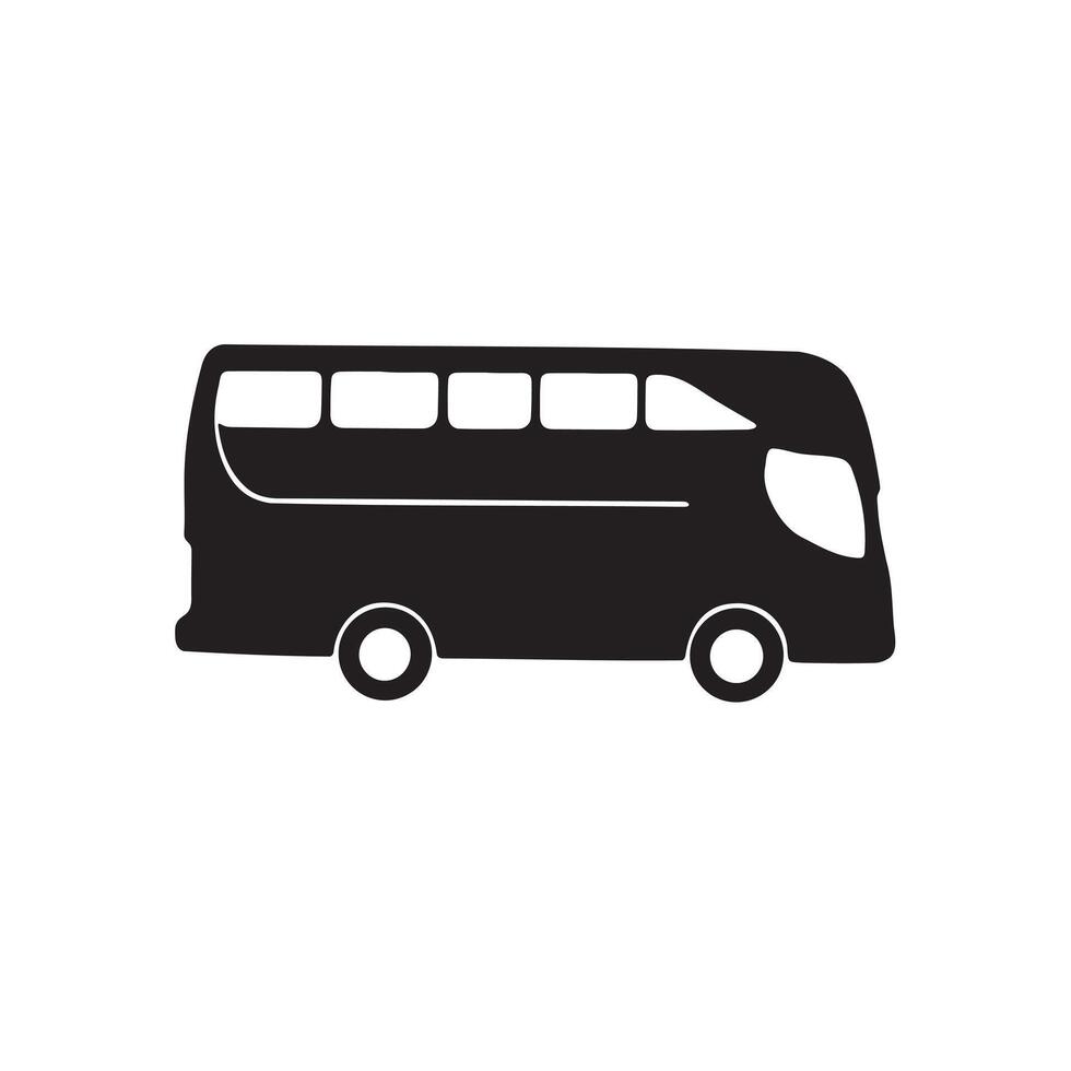 A big luxurious bus icon silhouette on white background vector