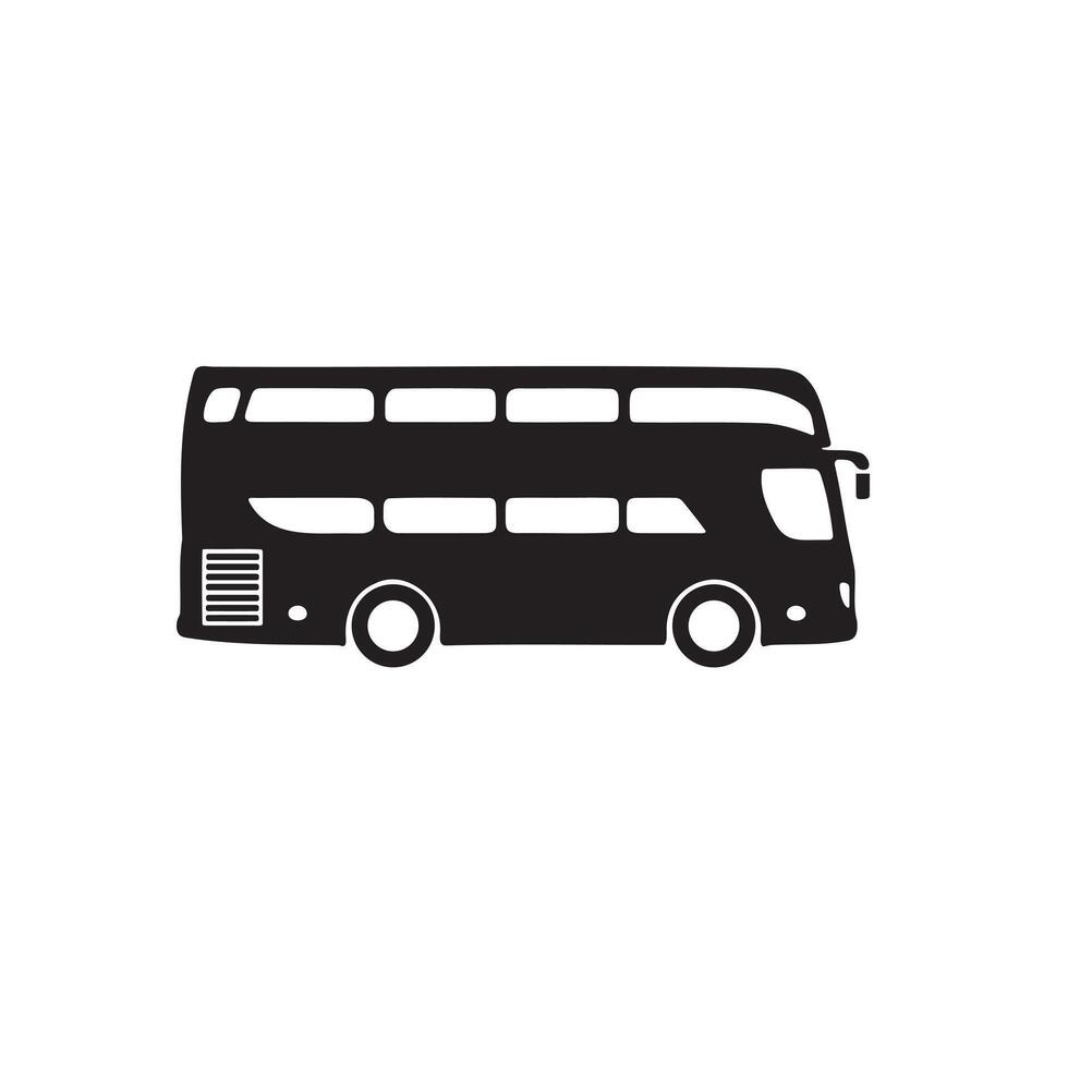 A double decker bus icon silhouette on white background vector