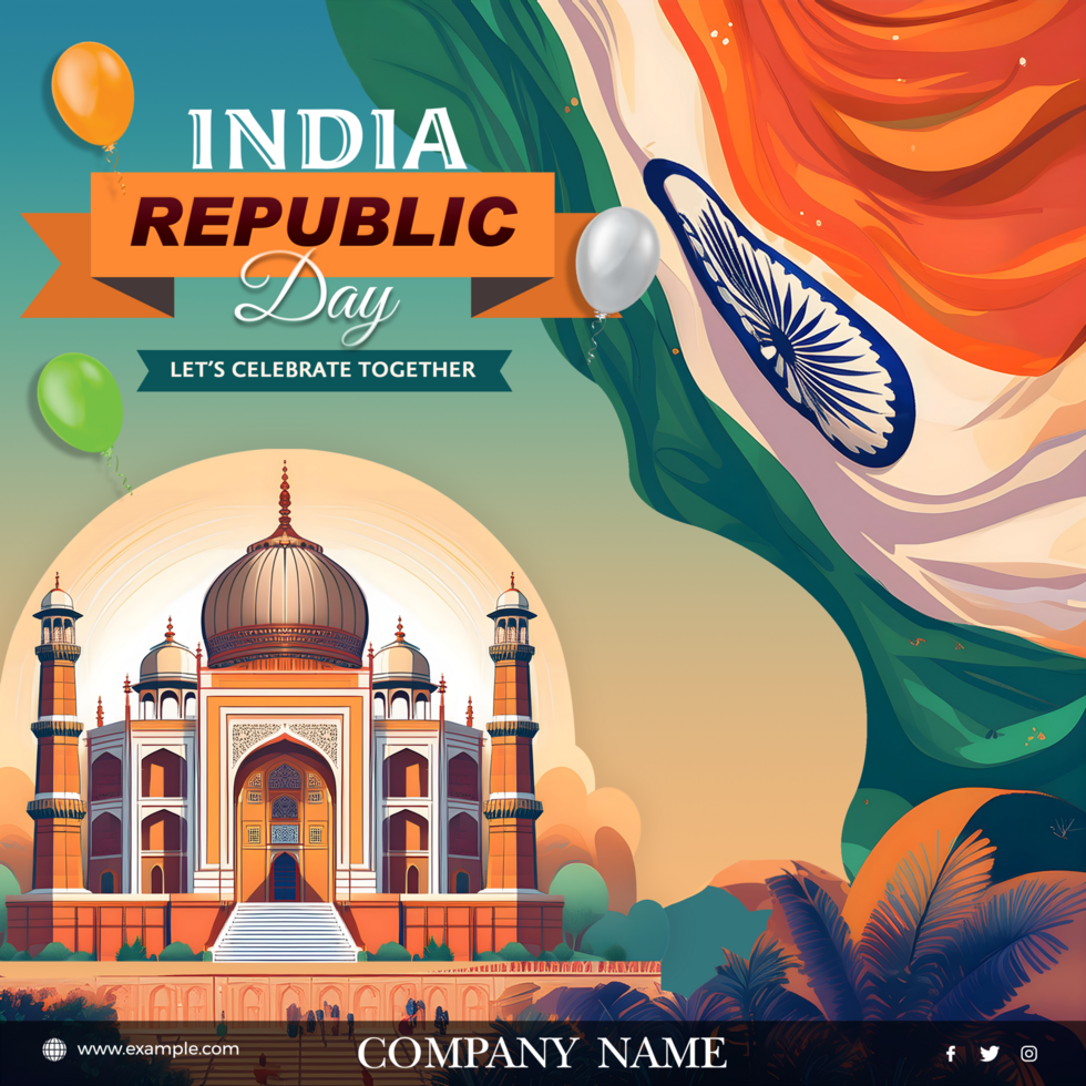Inspiring Republic Day Greetings Creative Flyer Template psd