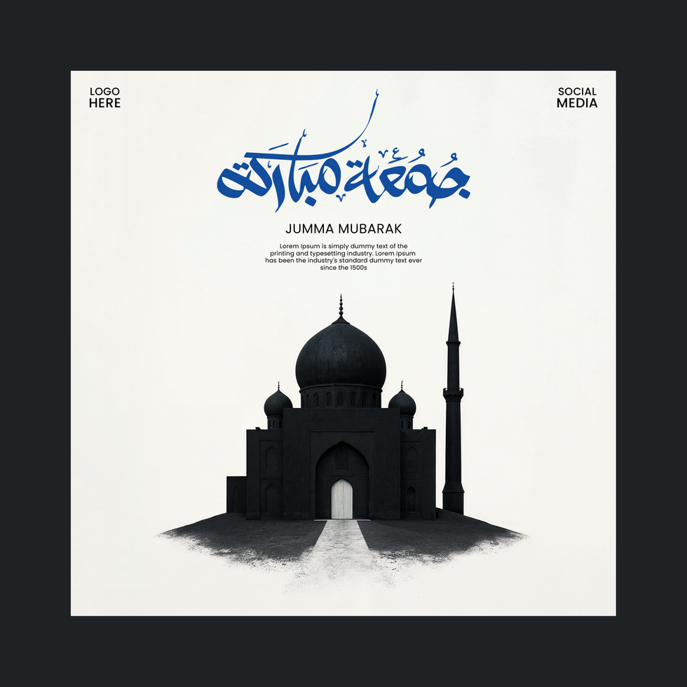 Friday Prayer Design, Islamic Jumma Mubarak Social Media Post Free Download Fully Editable psd