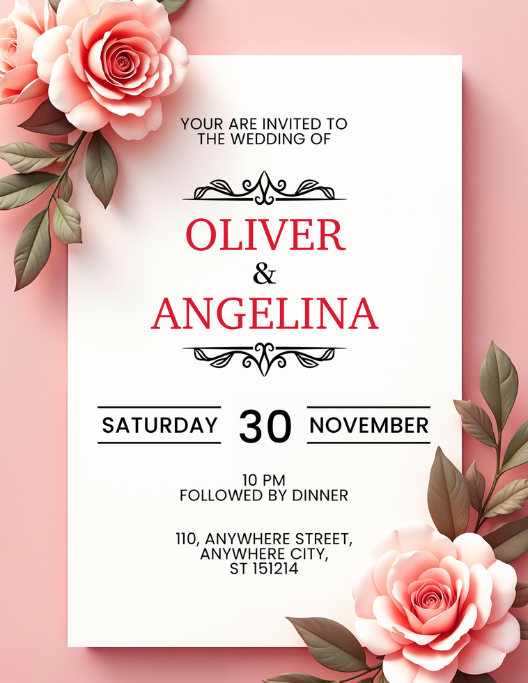 Wedding or Engagement Card Design Template Fully Editable Free Download psd