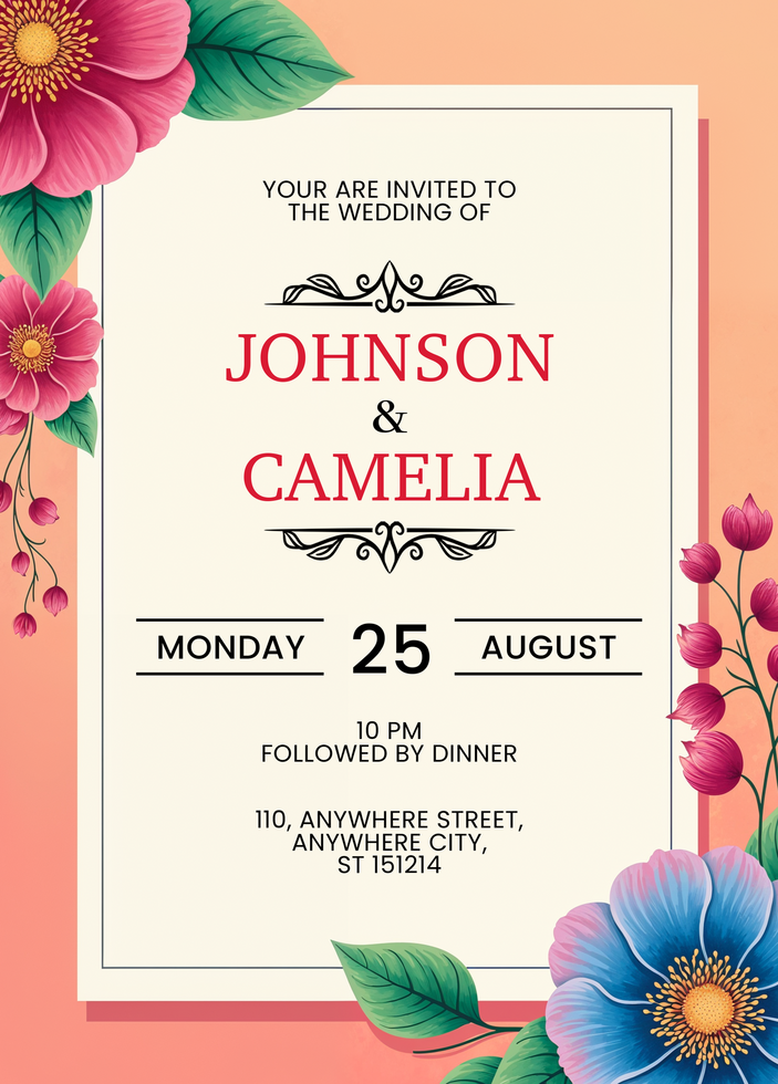 Customizable Wedding, Engagement, Barat, Shadi Invitation Card Template Free Download psd