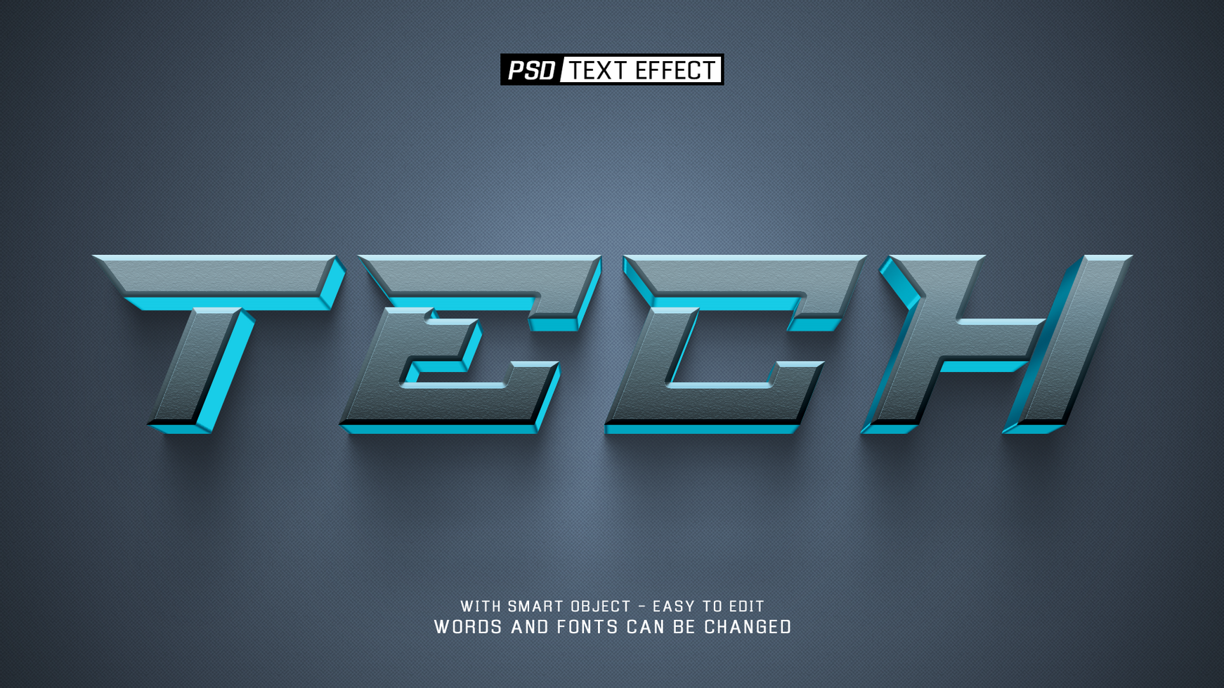 tech 3d text effect psd